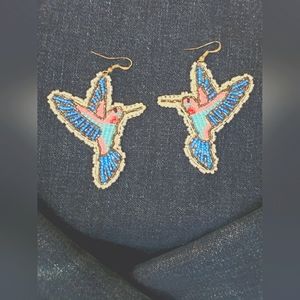 NEW! NATIVE AMERICAN INDIAN HANDMADE HUMMINGBIRD EARRINGS